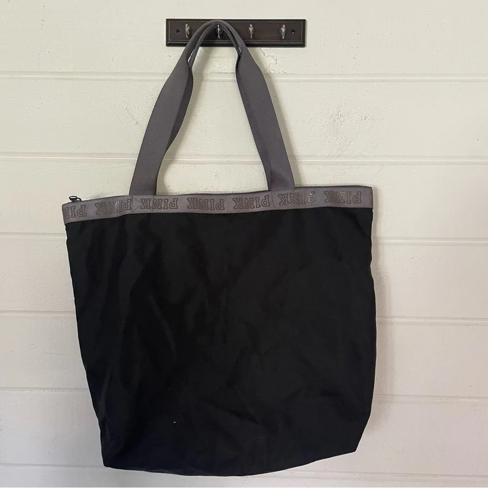 Victoria's Secret Pink Black Bling Sequin Tote Bag - Picture 8 of 9